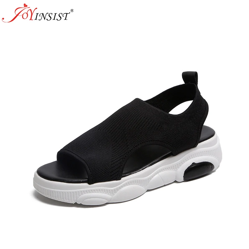 Сандалии женские на танкетке удобные босоножки без шнуровки плоская подошва