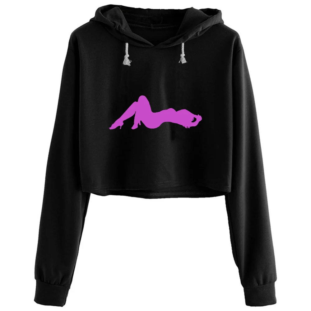 

Hot Girl Lying Arround Crop Hoodies Women Korean Y2k Kawaii Goth Pullover For Girls