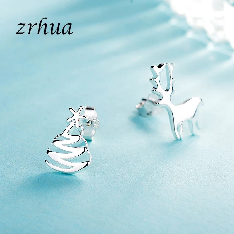 ZRHUA, новинка 925, серебряные милые элегантные серьги-гвоздики для женщин и девушек, маленькие подарки, горячая Распродажа, 925, ювелирное изделие с штампом, женские серьги для вечеринки