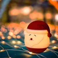 colorful santa claus night light decoration lights creative holiday christmas gifts decorate silicone led night lamp usb xmas