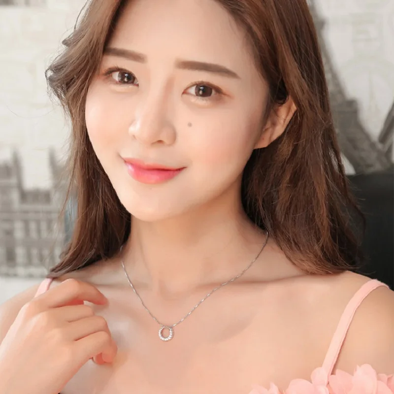 KingDeng Серебряная Тарелка 925 Ожерелье Роскошный Циркон Для Женщин Ювелирные