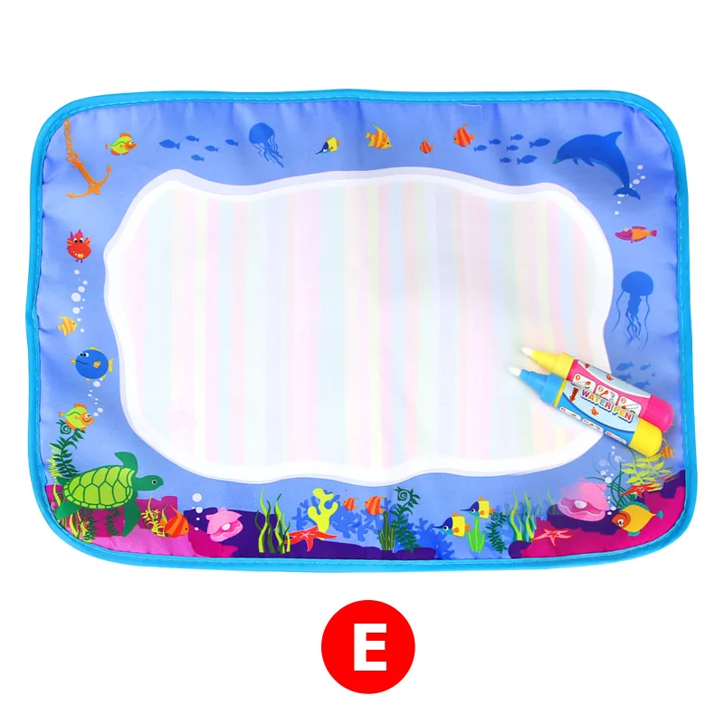 E 39x29cm 5 видов 59x36 см Радужный водный коврик для рисования и 2 ручки коврик для рисования водой раскраска книги акварель коврик игровой коврик Рождественский подарок для ребенка - Цвет: E 39x29cm