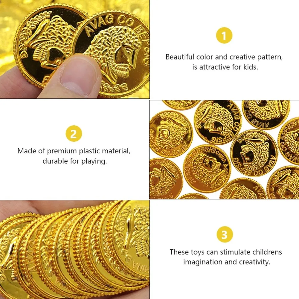 

200pcs Game Golden Coins Cosplay Prop Treasures Party Decors Birthday Gifts