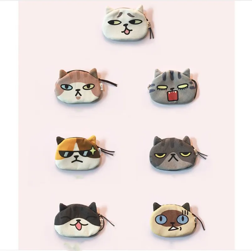 

2019 New High Quality Cartoon Cat Coin Purse Children Mini Zipper Plush Pocket Bag Key Card Coin Holder Bag Kids Gifts
