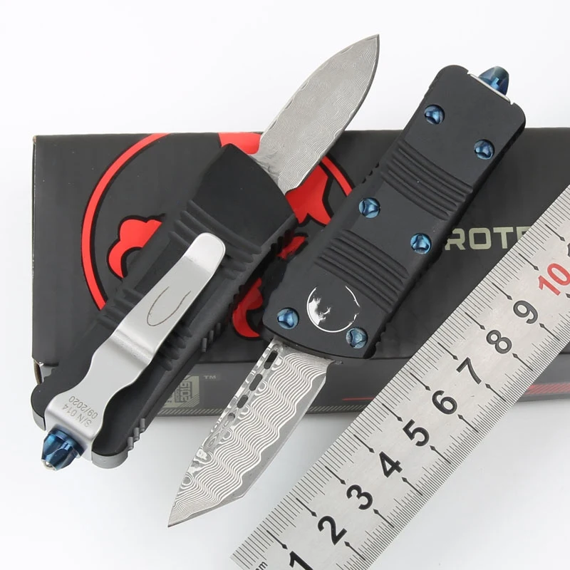 

New Damascus / Mark 204P Blade Mini TD Aluminium handle Survival EDC camping hunting outdoor kitchen Tool Key Utility knife