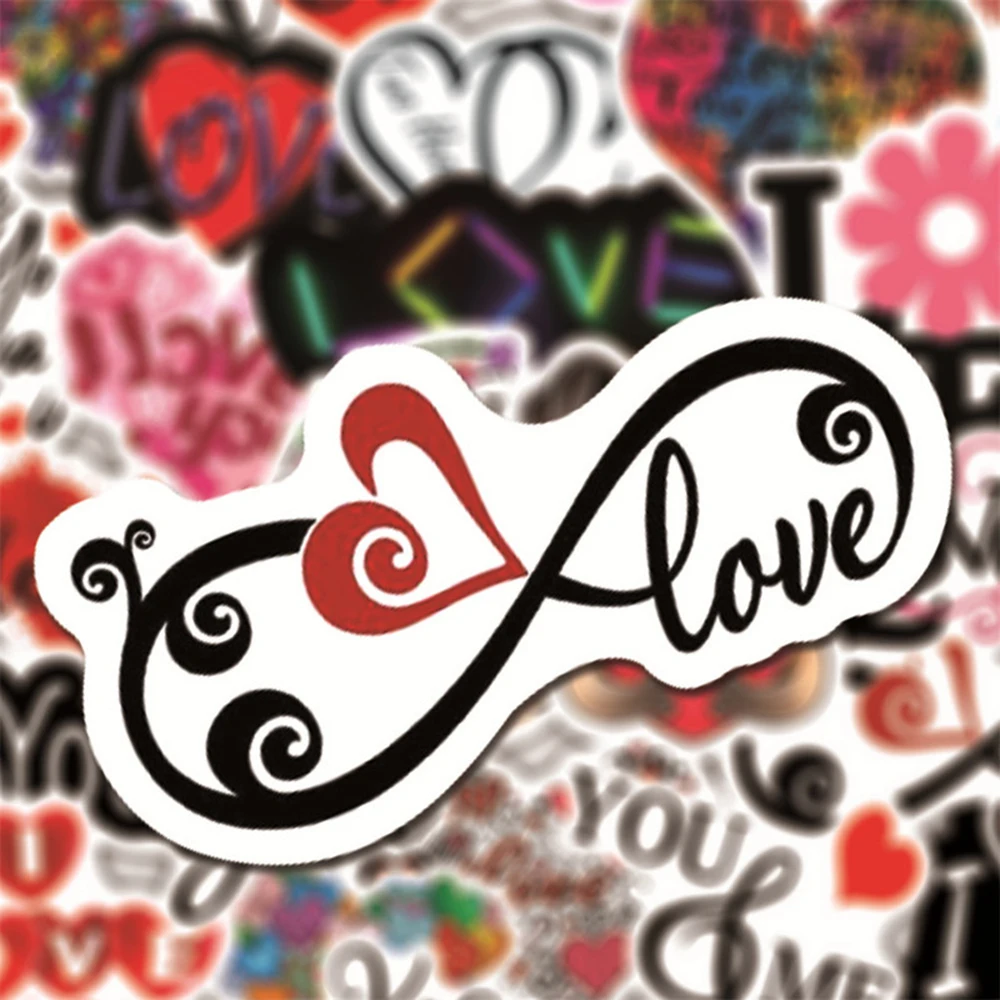 50 шт. I LOVE YOU Doodle Романтическая любовь наклейки со словами "сделай сам"
