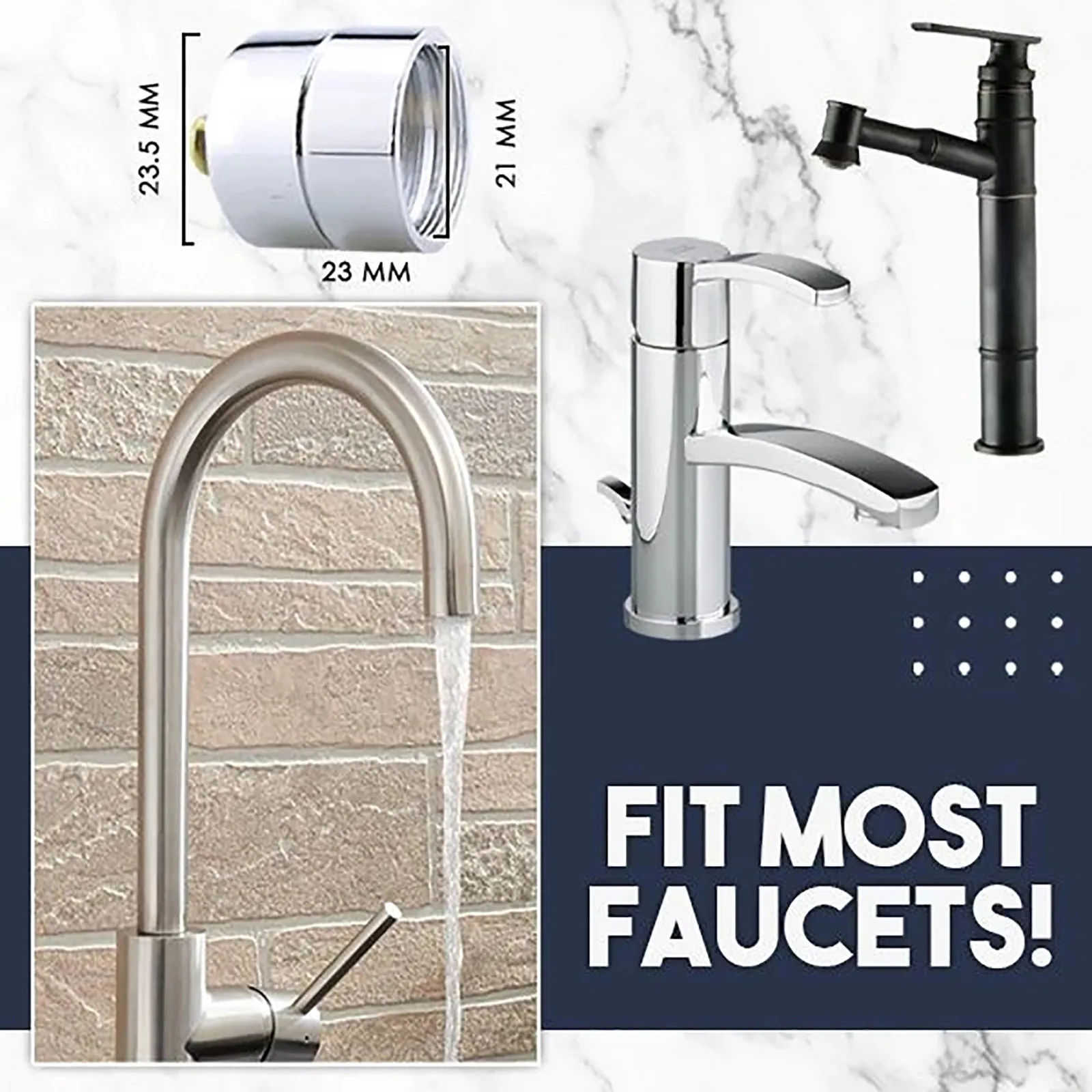 

One-touch faucet aerator faucet nozzle filter water filter rotating head kitchen faucet aerator