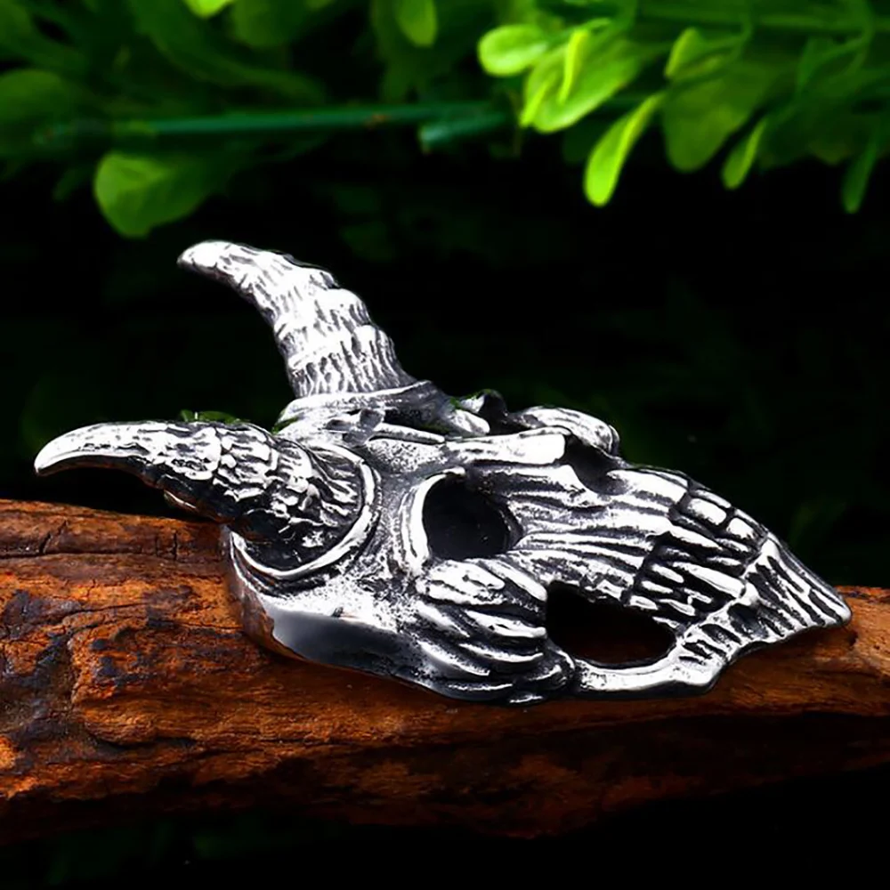 Винтажное ожерелье с подвеской из нержавеющей стали Череп козла голова овцы