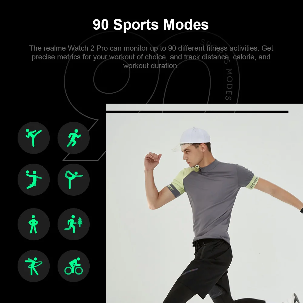 realme watch 2 pro smart watch ip68 water proof resistant 90 sport modes 390 mah 14 day battery life color display smartwatch free global shipping