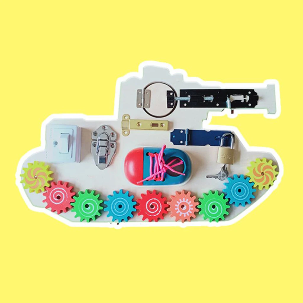 

Montessori Busy Board Locks Toy Preschool Basic Life Skills Learning Toys