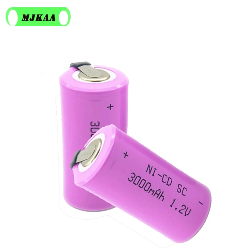 12 шт SC 1,2 V 3000MAH аккумуляторная батарея 4/5 SC Sub C Ni-cd ячейка со сварочными вкладками для электрической дрели шуруповерт