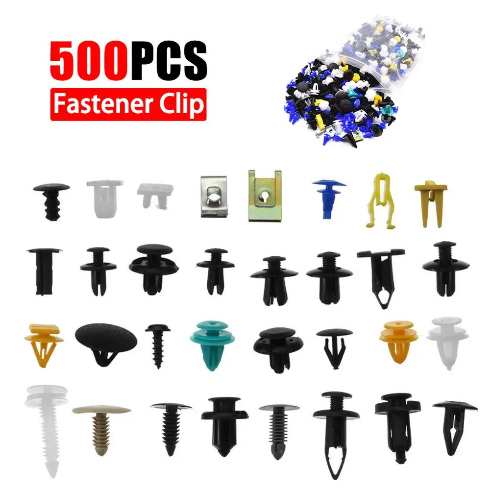500 PCS Universal Auto Fastener Car Bumper Clip Mixed Vehicle Retainer Rivet Door Panel Repair Tool Kit | Автомобили и мотоциклы