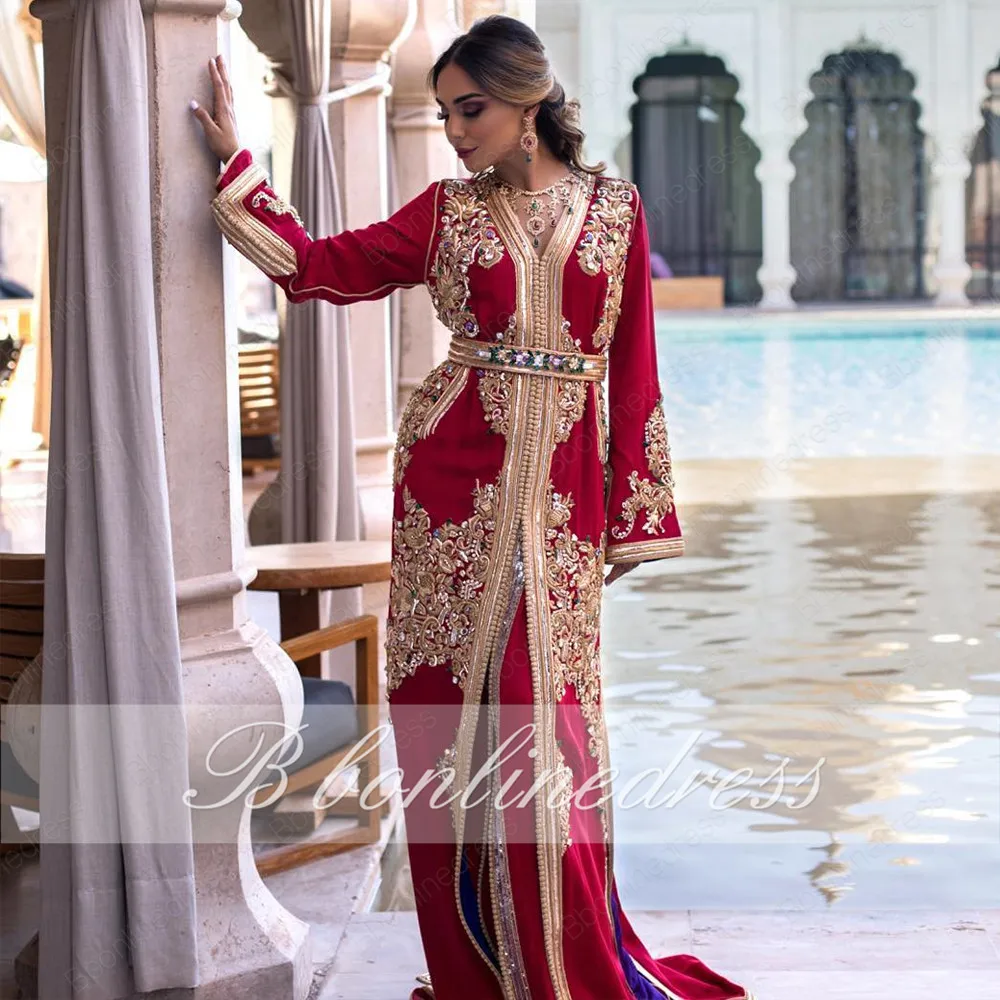 Bbonlinedress марокканское Caftan вечернее платье с бисером ручной работы мусульманское