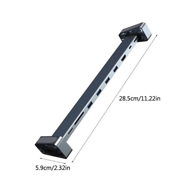 

USB Hub 9 in 1 USB3.0 Type C Splitter Docking Station Bracket Rj45 HDMI-Compatible HDD PD SD TF Slots Fast Charging 85DD