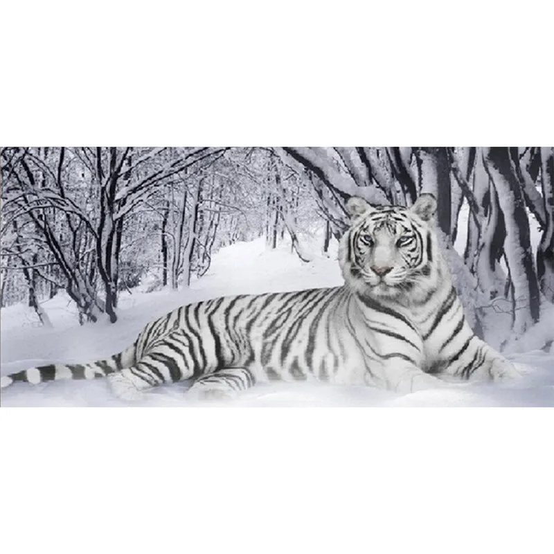 

5D Round Diamond Painting Animal White Tiger Picture Diamond Mosaic Full Drill Embroidery DIY Handmade Craft Home Decor Painting
