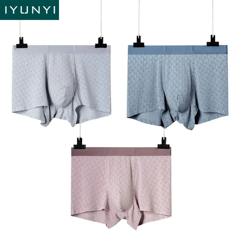 IYUNYI мужские боксеры шорты жаккардовые мягкие дышащие модальное нижнее белье
