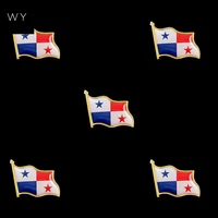 5pcs panama souvenir epoxy multicolor waving national flag lapel pins and brooch fashion badge medal decorations