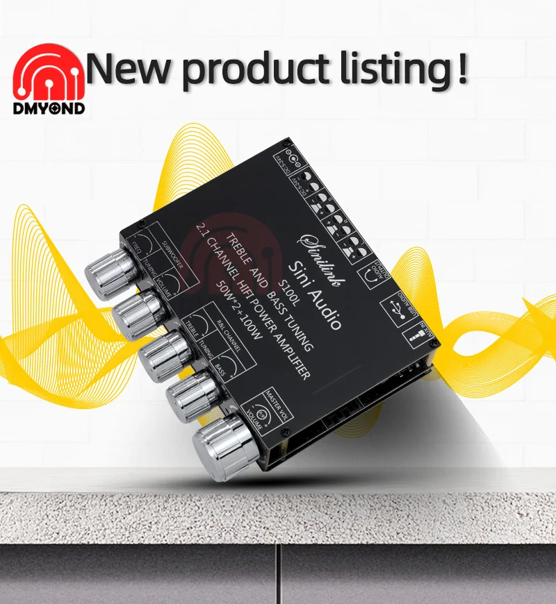 XY-T100L Bluetooth 5 0 стерео цифровой модуль усилителя мощности с передним регулировки