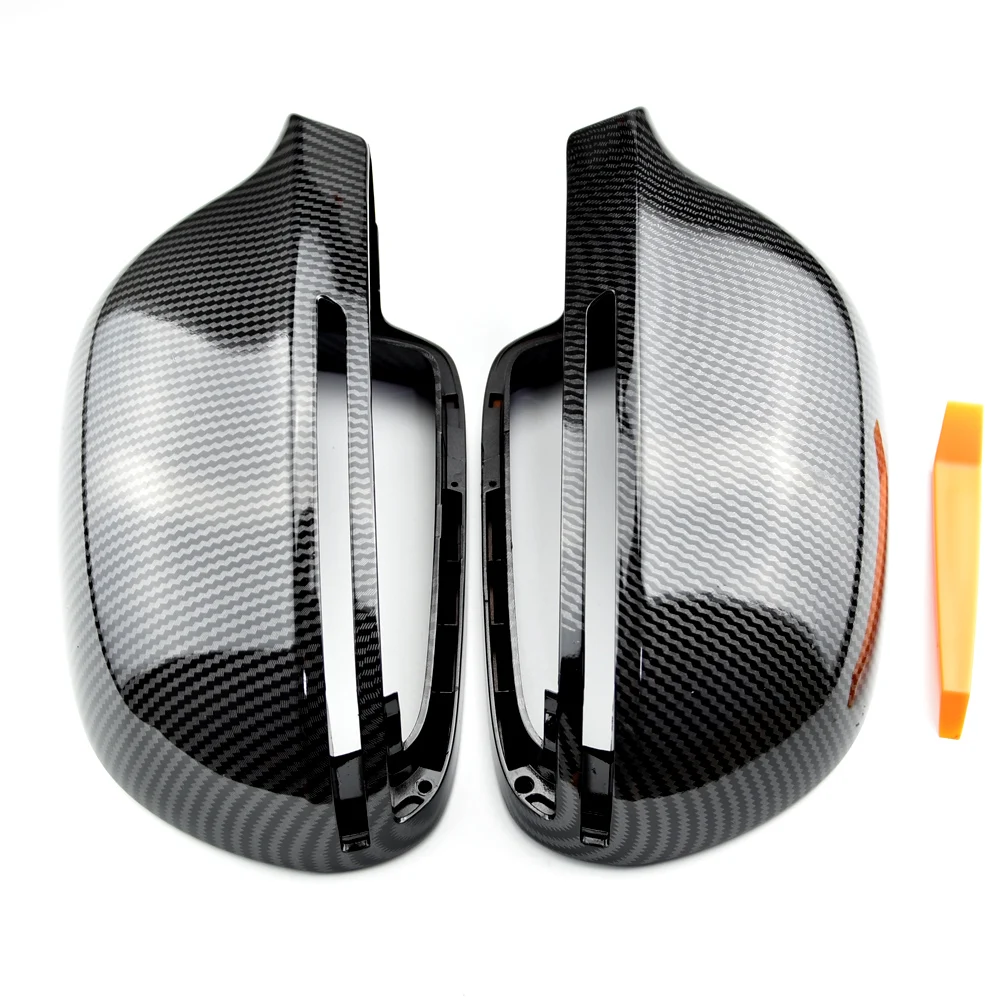 

For Audi A4 B8.5 S4 2011-2016 A3 8P 2010-2013 A5 S5 2010-2016 Left Right Gloss Bright Black Rearview Wing Mirror Cover Cap