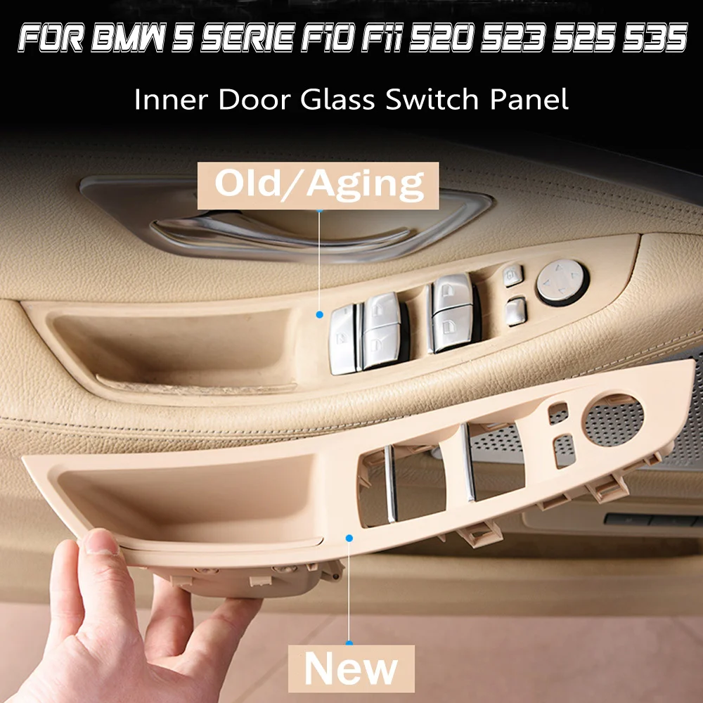 

Door inner handle For BMW 5 Series F10 LCI 530d 530dx 2012-16 Interior door panel driver's seat button switch frame storage box