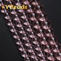 natural clear pink crystal glass beads round loose charm spacer beads for jewelry making diy bracelets accessories 4 6 8 10mm