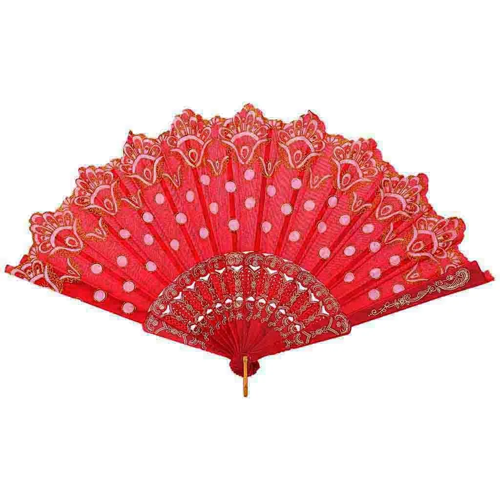 Лето китайский/Испанский Стиль танцевальная свадьба кружево шелк складной