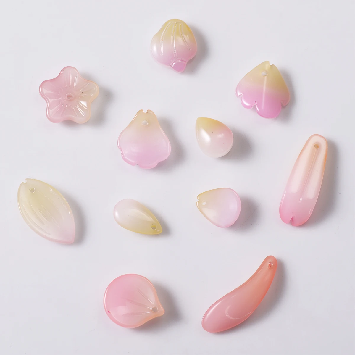 Оптовая продажа 10 шт лэмпворк длинные бамбуковые листья бусины разноцветные