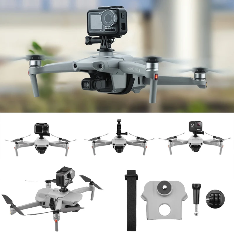 

Mavic Air 2 Sports Camera Holder Fill Light Stand Expansion Mount Bracket Kit For GoPro OSMO Action Cameras Drone Accessories