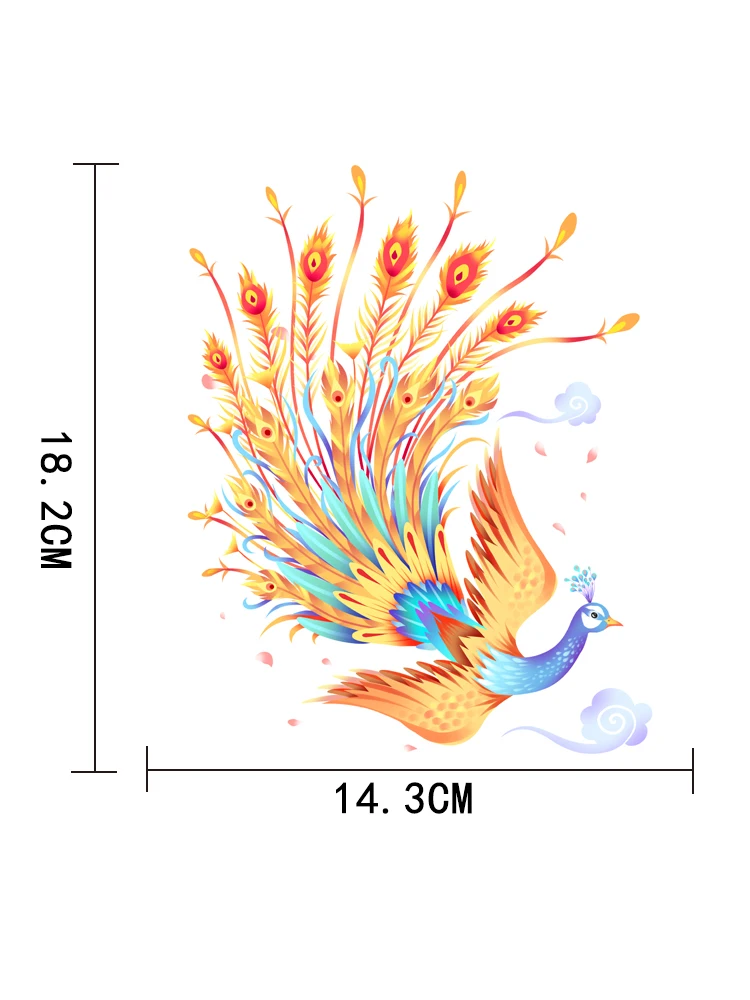 

ZTTZDY 14.3cm*18.2cm Personalized Retro Phoenix Divin PVC Car Sticker YJ1-0088