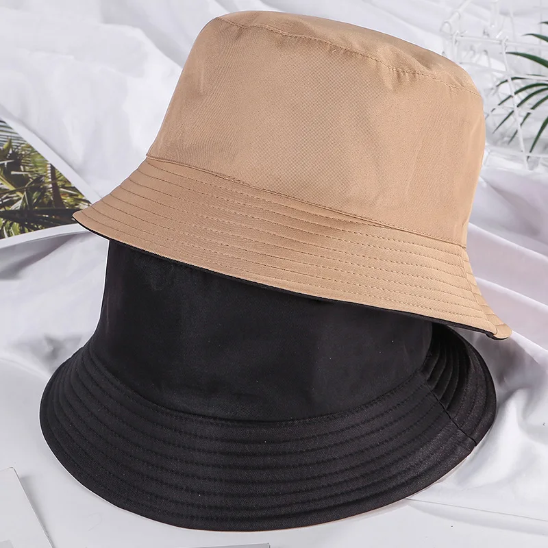 

New Double-faced Unisex Bucket Hat Candy Color Sunscreen Women Hat Outdoor Travel Cycling Caps Fishermen Hats Hip Hop Panama Cap