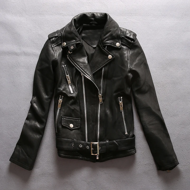 Новое поступление Весенняя женская модная приталенная мотоциклетная куртка из