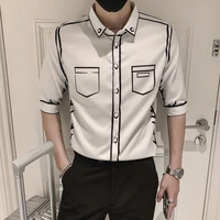 shirt mens 2021 medium sleeve handsome light familiar social lad streetwear sport tidal current new arrivals