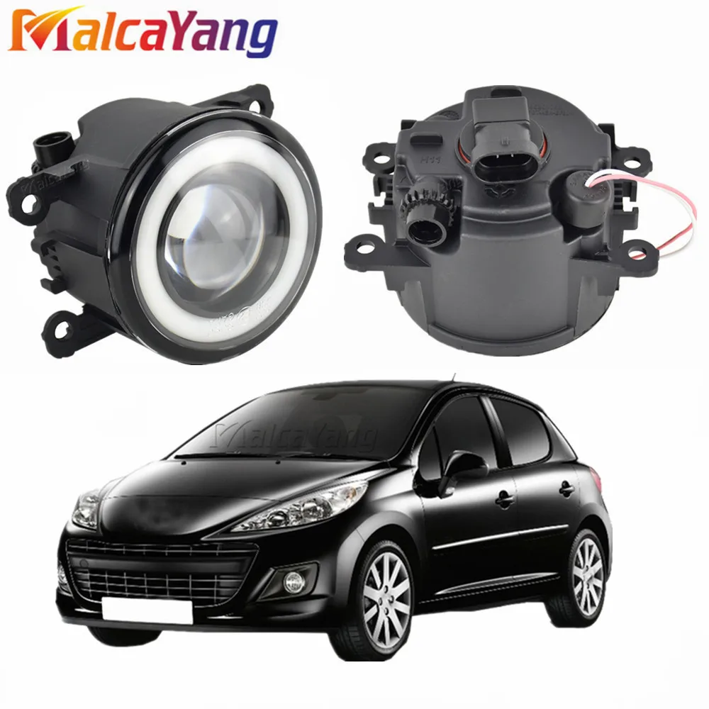 2 шт./пара Ангел глаз с светодиодный Противотуманные фары для Peugeot 207 307 407 607 3008 SW CC