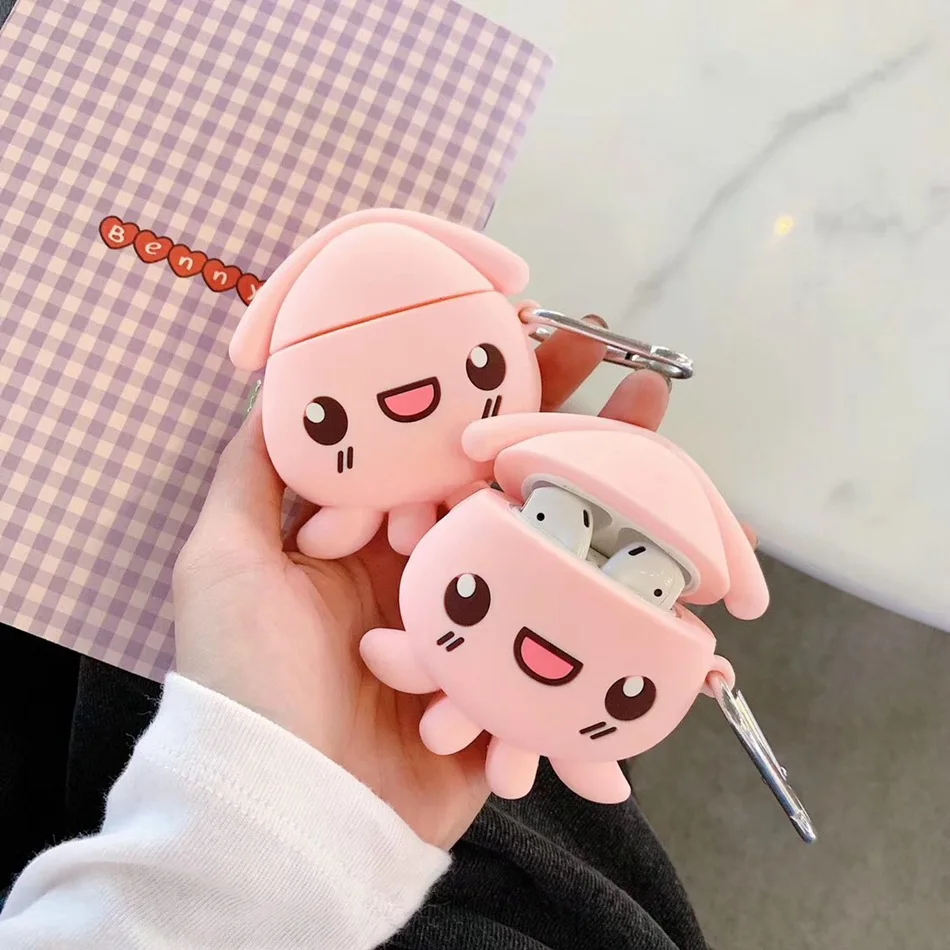 Чехол для наушников для Airpods, силиконовый чехол, Мультяшные милые чехлы для наушников для Air Pods, чехол s для Apple, Earpods, наушники, аксессуары 2