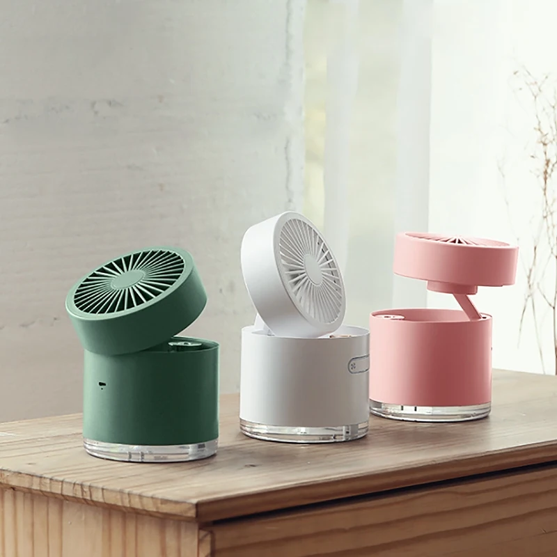 

USB Desktop Spray Fan, Mini Cooler Rechargeable Foldable Portable Mini Humidifier Fan