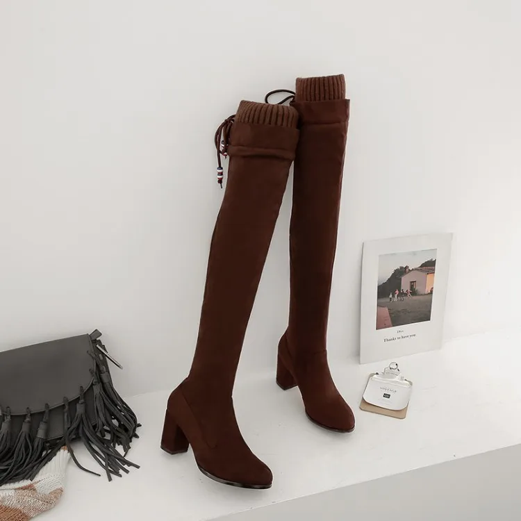 Plus Size 11 12 thigh high boots knee over the women ladies shoes woman winter | Обувь
