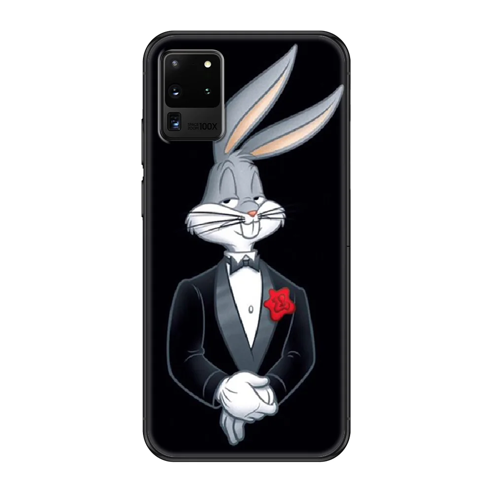 

American bugs cartoon bunny Phone case For Samsung Galaxy Note 4 8 9 10 20 S8 S9 S10 S10E S20 Plus UITRA Ultra black trend shell