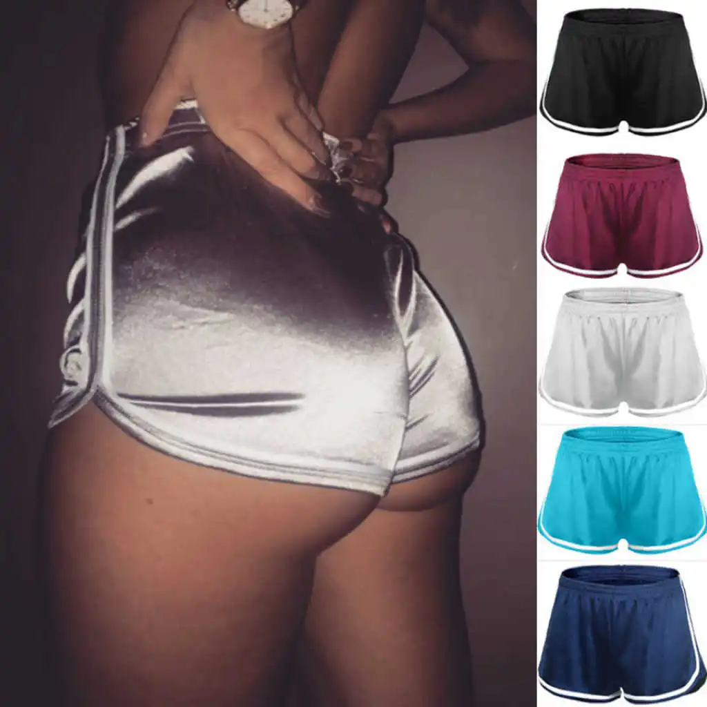 

Leggings Women Satin Smooth Shorts Slim Running Casual Home Shorts Sport Deportivo Mujer Шорты Женские New Fitness Sports Штаны