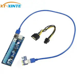 Pci Express Riser Card 1x к 16x 6Pin GPU Usb 3,0 расширитель X1 X16 адаптер PCIE SATA 6Pin кабель питания для майнинга BTC майнинга