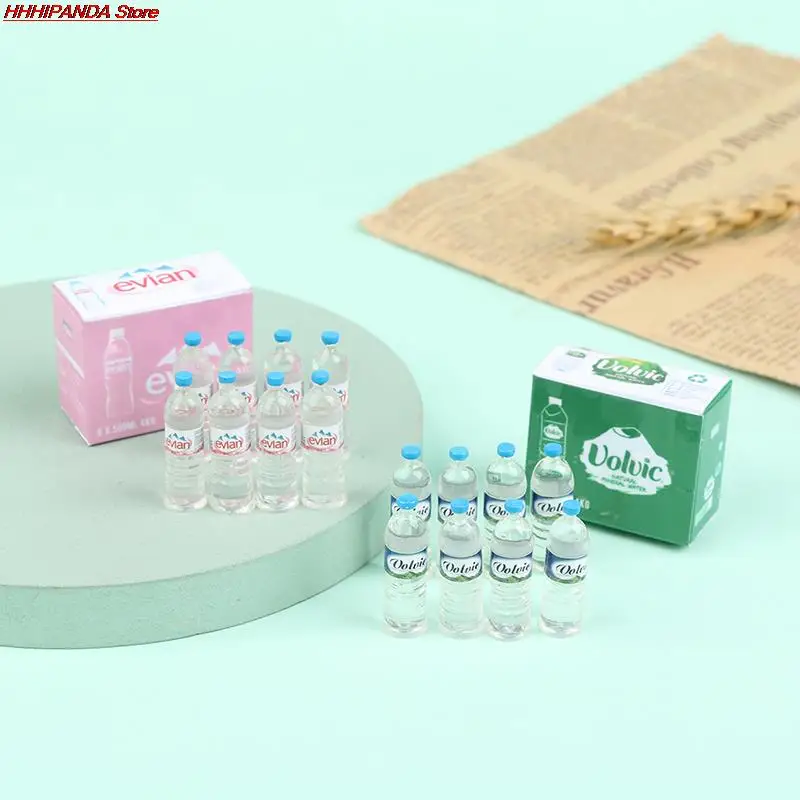 

8 шт./корт. 1/12 миниатюрные бутылки для воды для кукольного домика, минеральные фотолаборатории, миниатюры для кукольного домика, кухонные ак...