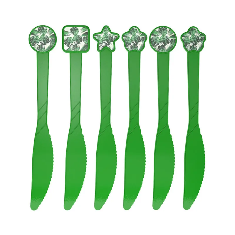 Зеленый Гавайский лист одноразовая посуда набор День рождения Лето Тропический Свадебный декор салфетки тарелки чашки баннер вечерние принадлежности