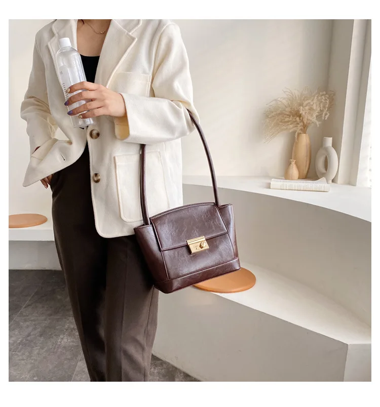 Коричневые сумки для багета однотонная сумка из искусственной кожи женщин 2019 на