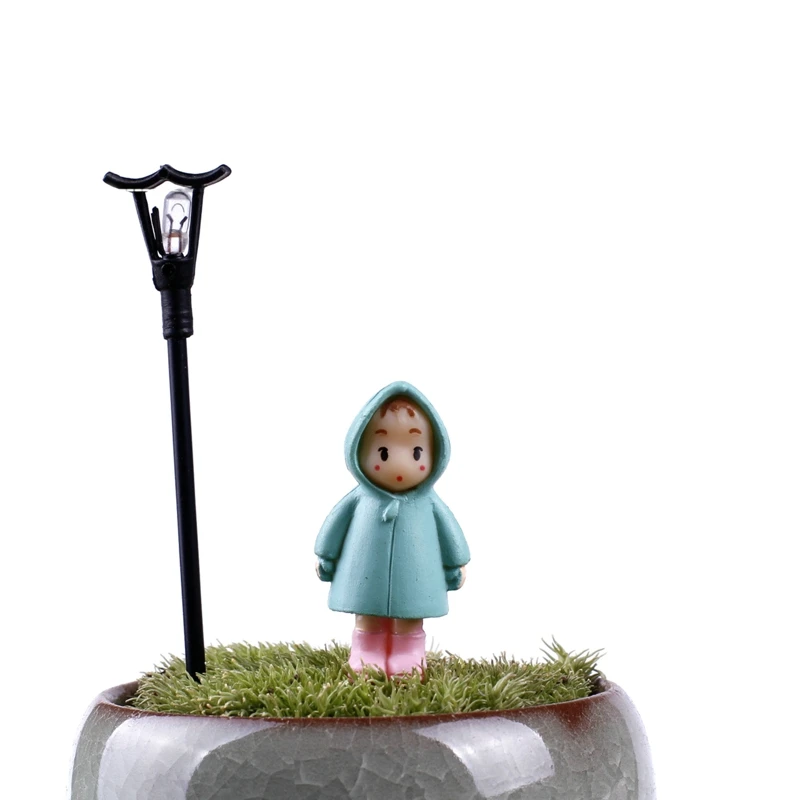 2 шт./лот мини Девушка Волшебные садовые фигурки миниатюрные изделия из смолы орнамент Landescape мох украшения для дома и свадьбы - Цвет: Светло-серый