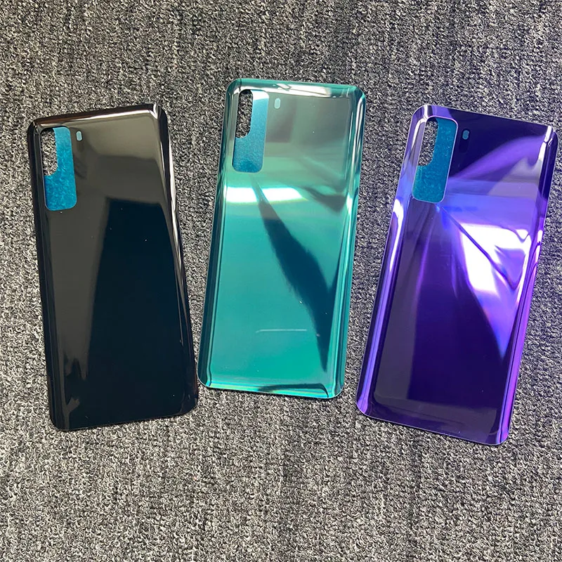 Задняя крышка батарейного отсека для Huawei P40 Lite 5G стеклянная с объективом камеры