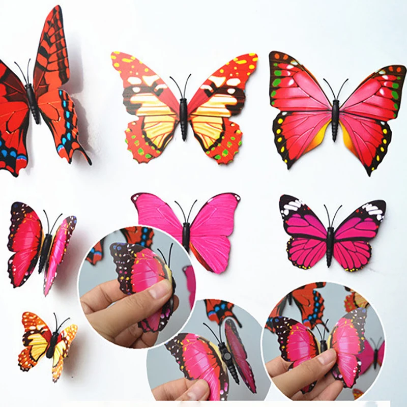 20 шт./компл. 3D Наклейка на стену в виде бабочки для гостиной домашний декор