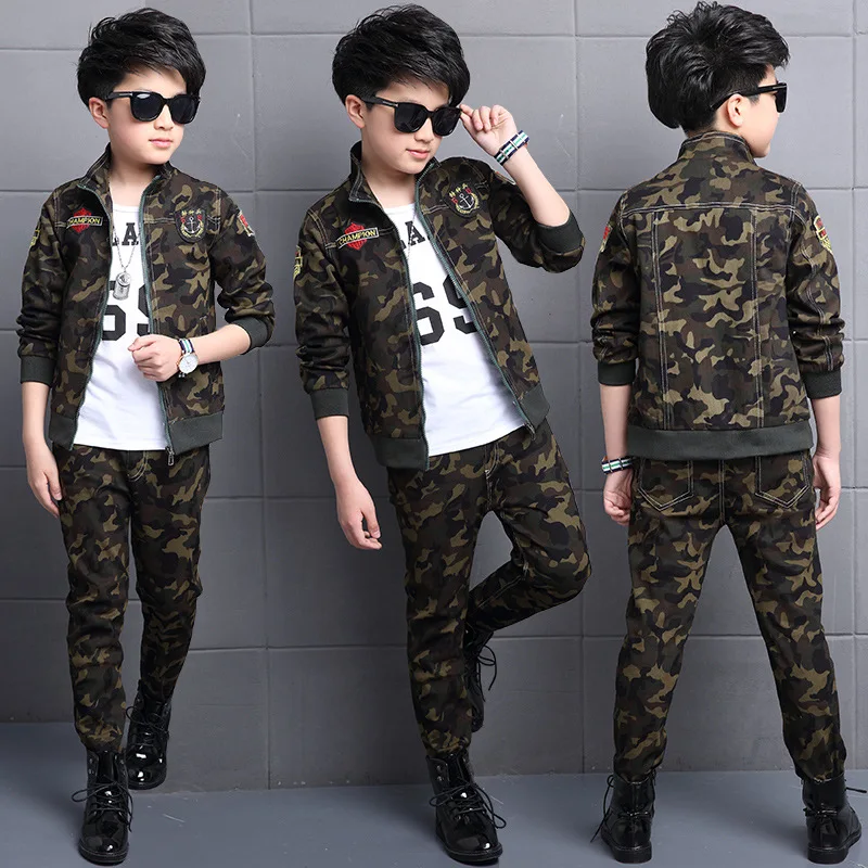 

Boys Clothing Set Spring Autumn Kids Tracksuit Camouflage Jackets + Pants Children Clothing Suit Boys Clothes 5 6 8 10 12 Years