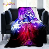 genshin impact printed anime blanket adult fashion bed thin quilt home office washable flannel casual children blanket