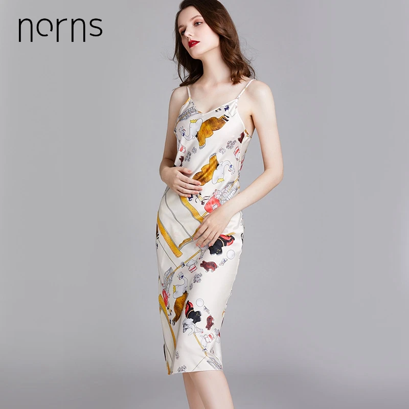 Norns Пижама женская весна и лето шелковая тонкая секционная сексуальная ночная