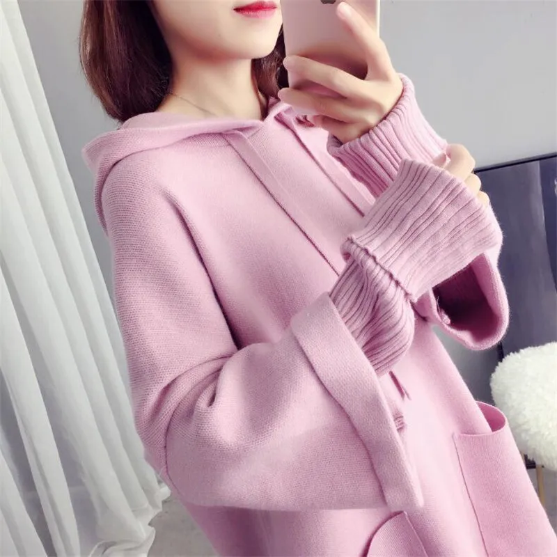 2019 женские свитера на весну и осень Однотонный свитер с длинными рукавами