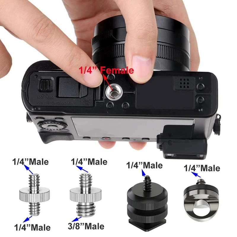 

Camera Screw Mount Set,26Pcs 1/4 Inch and 3/8 Inch Converter Threaded Screws Adapter Flash Shoe Mount for Camera/Monopod